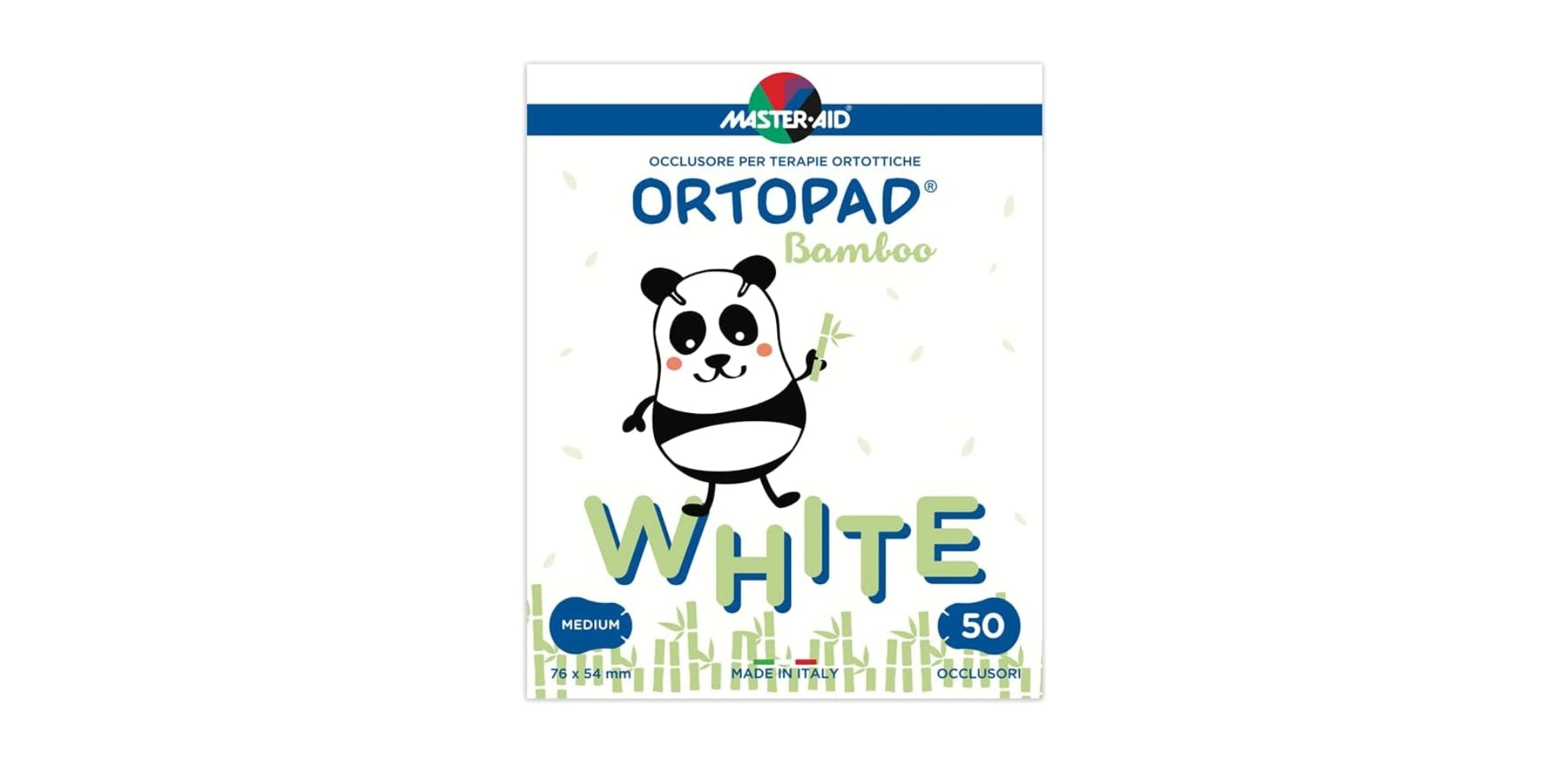 Ortopad Bamboo White occlusore per terapie ortottiche 76x54mm