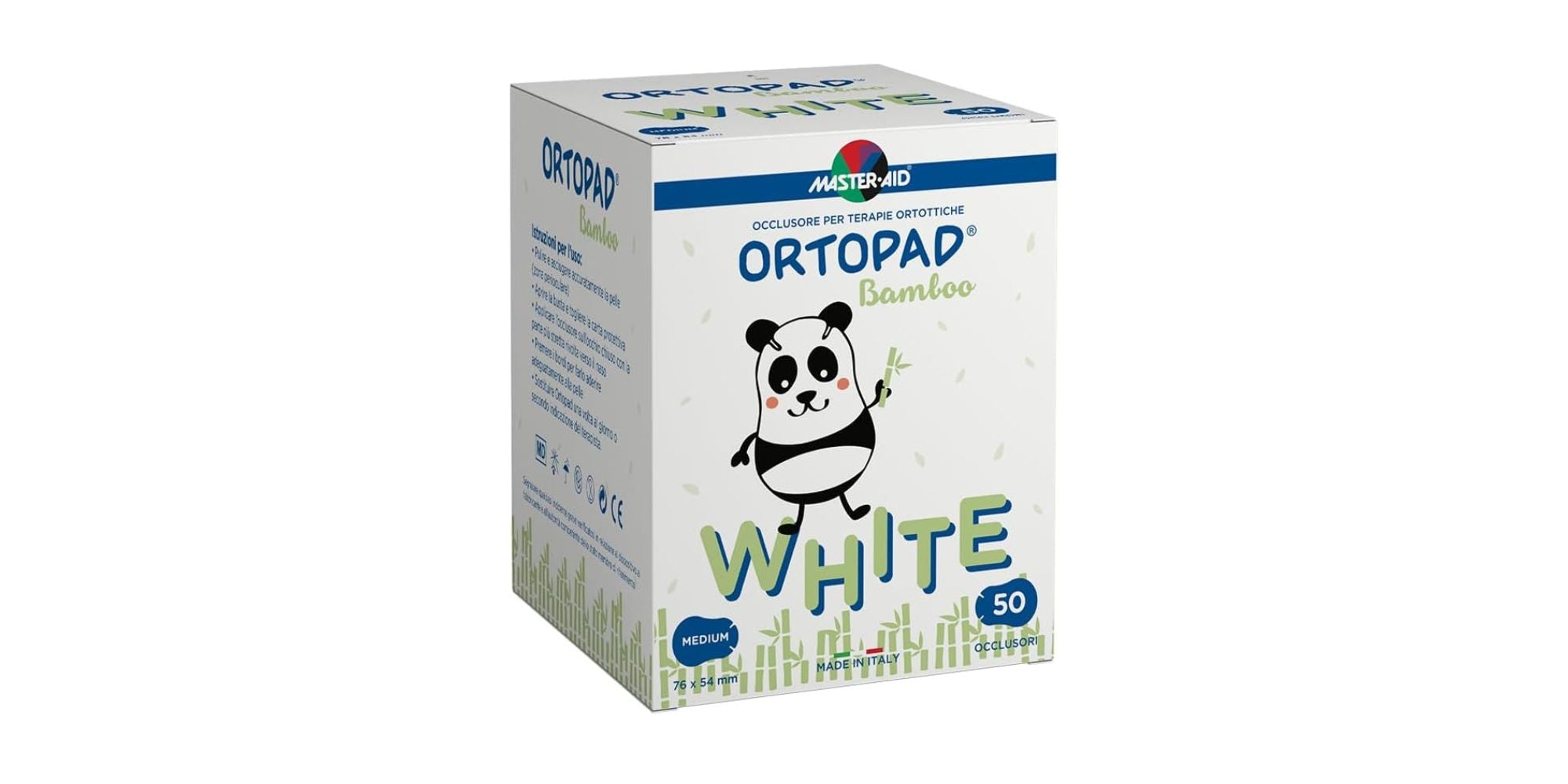 Ortopad Bamboo White occlusore per terapie ortottiche 76x54mm